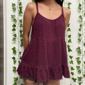 Dark mauve loose tank top